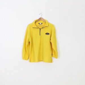 Vintage 90's Canadian Fleecewear Yellow 3/4 Zip Sweater